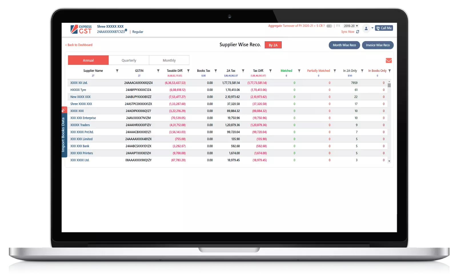 Get GSTR-2A data of multiple months in a single click